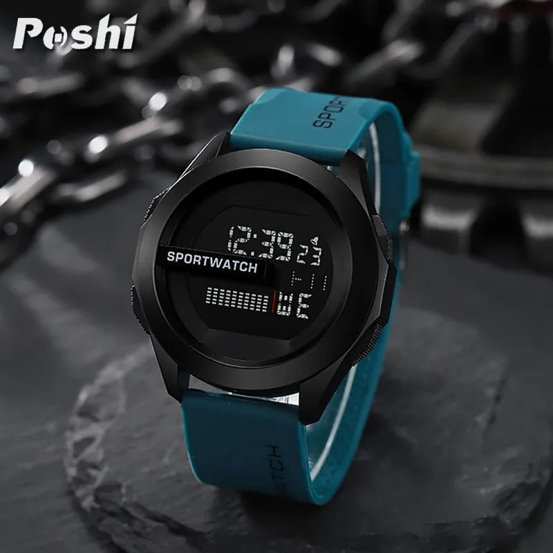 Storazone POSHI Sport Watch for Man Luxury Digital Wristwatch Stopwatch Luminous with Date Week Original Waterproof Clock free shipping