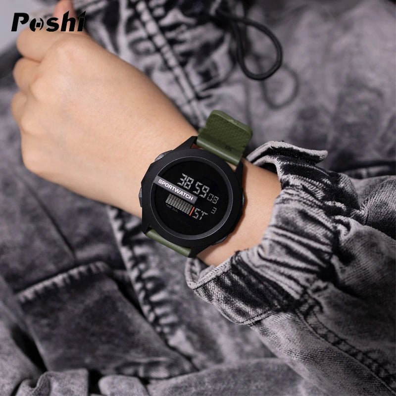 Storazone POSHI Sport Watch for Man Luxury Digital Wristwatch Stopwatch Luminous with Date Week Original Waterproof Clock free shipping