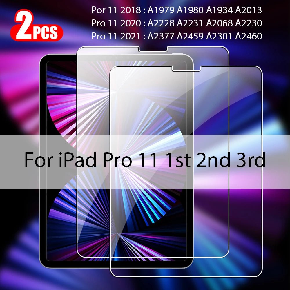 Storazone Pro 11 1st 2nd 3rd 2Pcs Tempered Glass Screen Protector For Ipad Air 5 4 3 2 Pro 11 2022 Mini 6 9 9th 10 10th Generation 10.2 9.7 2021 Accessories