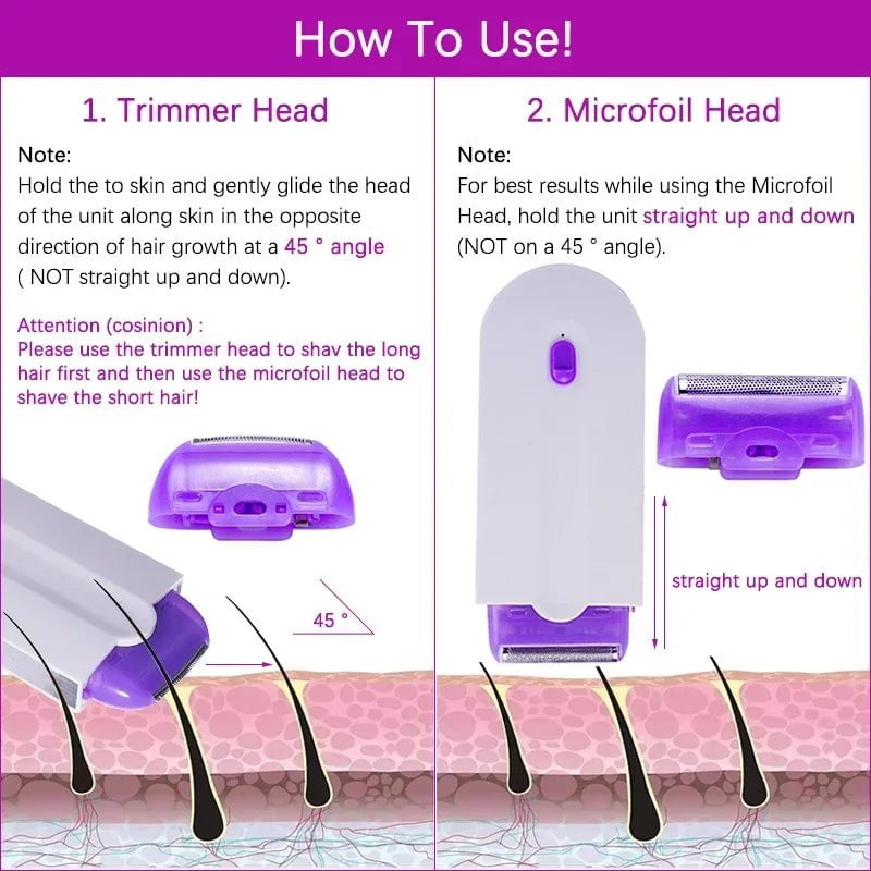 Storazone Professional Painless Hair Removal Kit Laser Touch Epilator USB Rechargeable Women Body Face Leg Bikini Hand Shaver Hair Remover