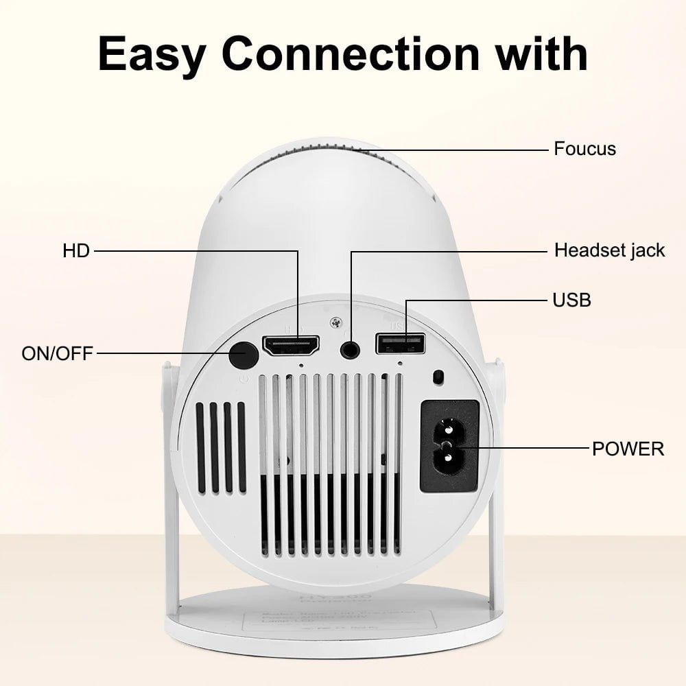 Storazone Progaga Projector 4K Android 11 WiFi 200 ANSI Allwinner H713 HY300 BT5.0 1080P 1280 x 720P Home Cinema Outdoor Portable Projetor