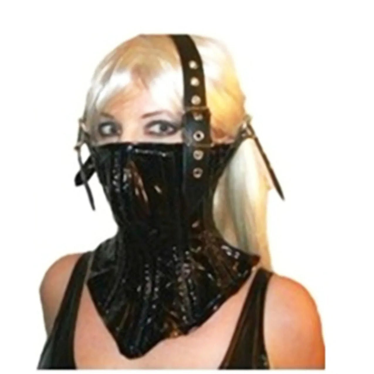 Storazone PU Leather Head Harness Neck Corset Collar Bondage Adjustable Belts Fetish Face Mask Restraint Adult Game Sex Toys