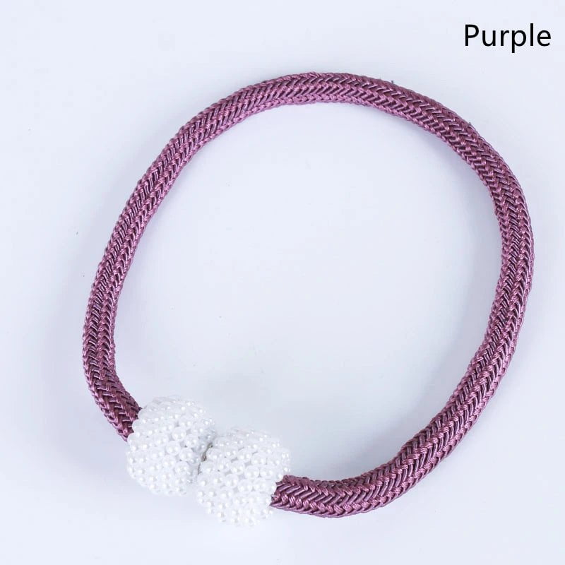 Storazone Purple / 1PC 2PCS Pearl Magnetic Curtain Clip Curtain Holders Tie Back Buckle Clips Hanging Ball Buckle Tie Back Curtain Decor Accessories