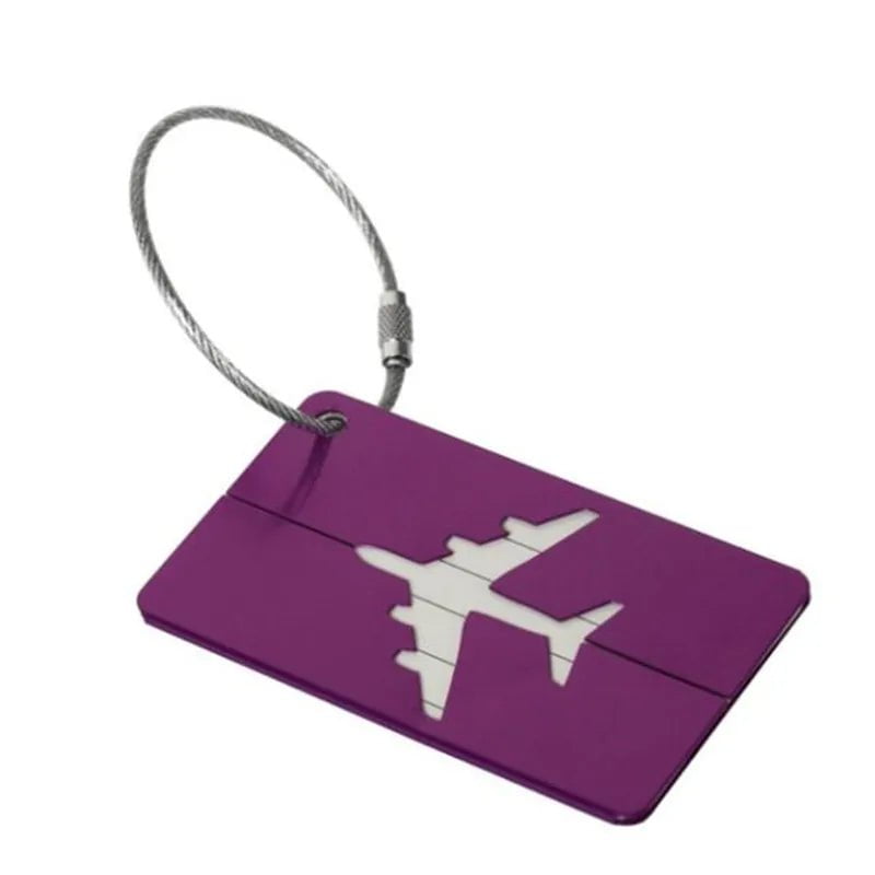 Storazone PURPLE 1pc Luggage Travel Accessories Fashion Cute Novelty Rubber Funky Aluminium Label Straps Suitcase Luggage Tag Drop Shipping