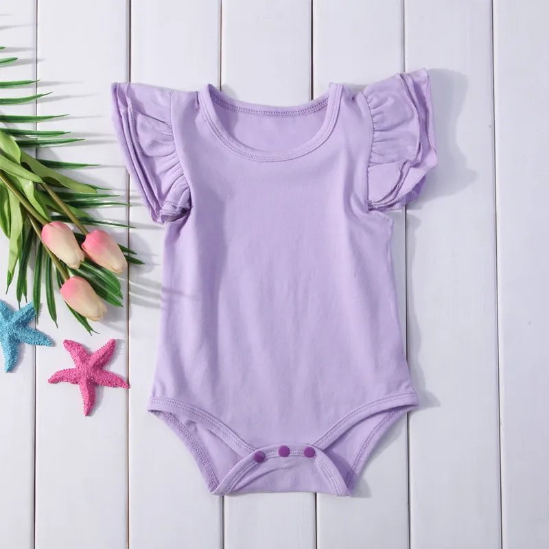 Storazone PURPLE / 3M New 0-24M Baby Boys Clothes Girls Short Sleeve Romper Infant Outfits Kids Jumpsuit Newborn Ruffle Rompers