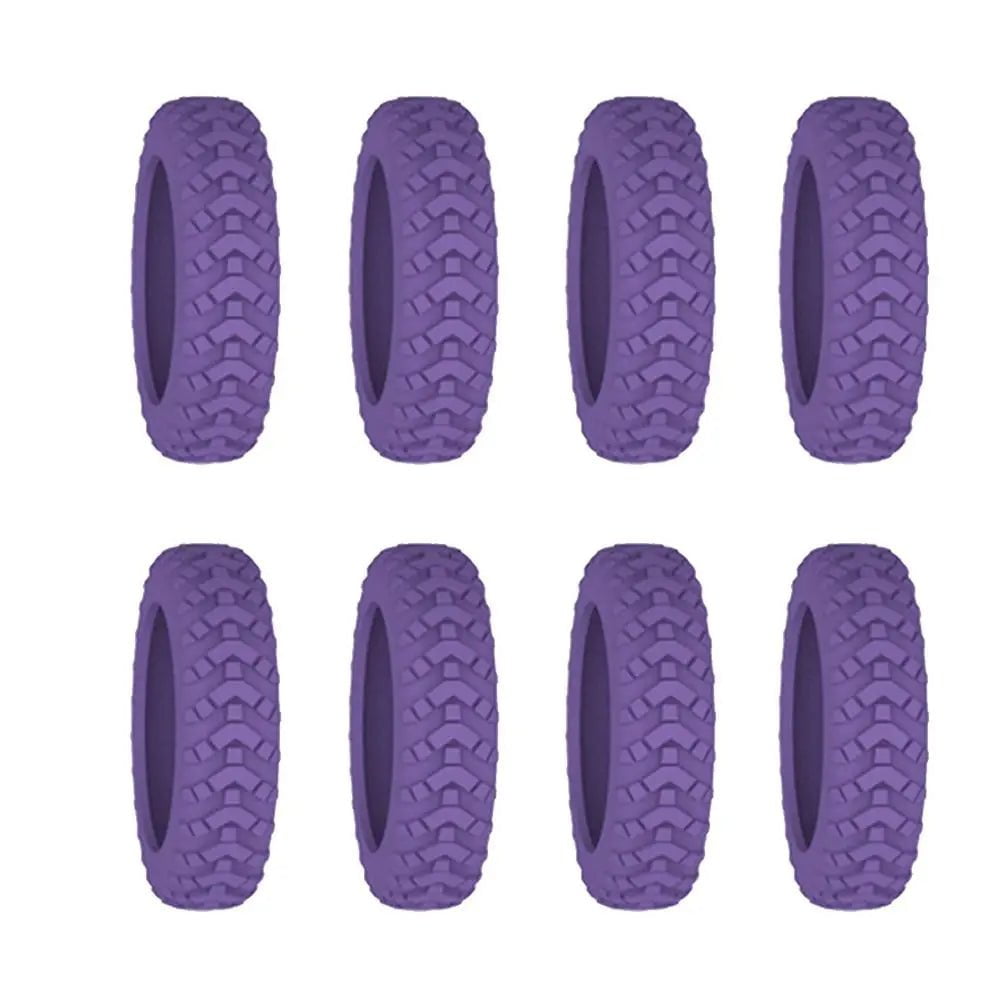 Storazone purple-8pcs 8PC Silicone Suitcase Wheel Protection Case with Silent Sound Travel Luggage Caster Shoes Reduce Noise Trolley Box Casters Cover