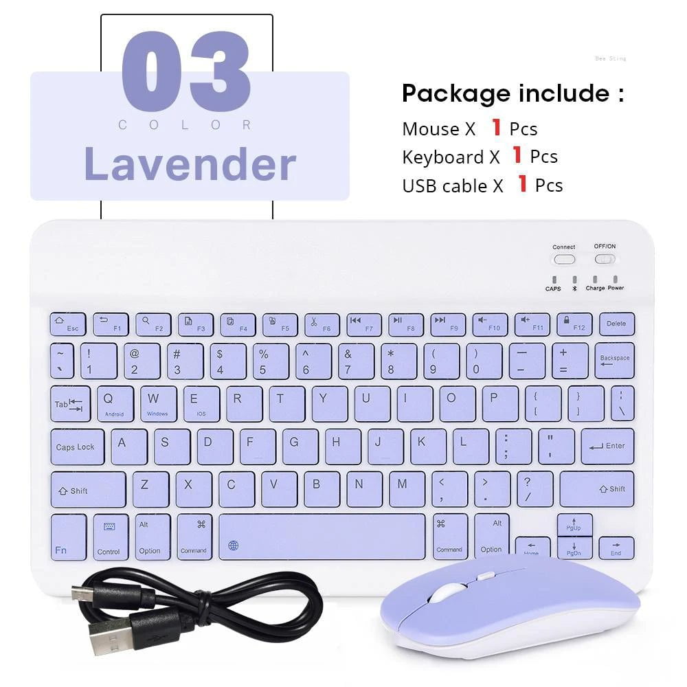 Storazone purple-and mouse Mini Wireless Keyboard Bluetooth Keyboard For ipad Phone Tablet Portable Bluetooth Keyboard and Mouse For Samsung Xiaomi Android