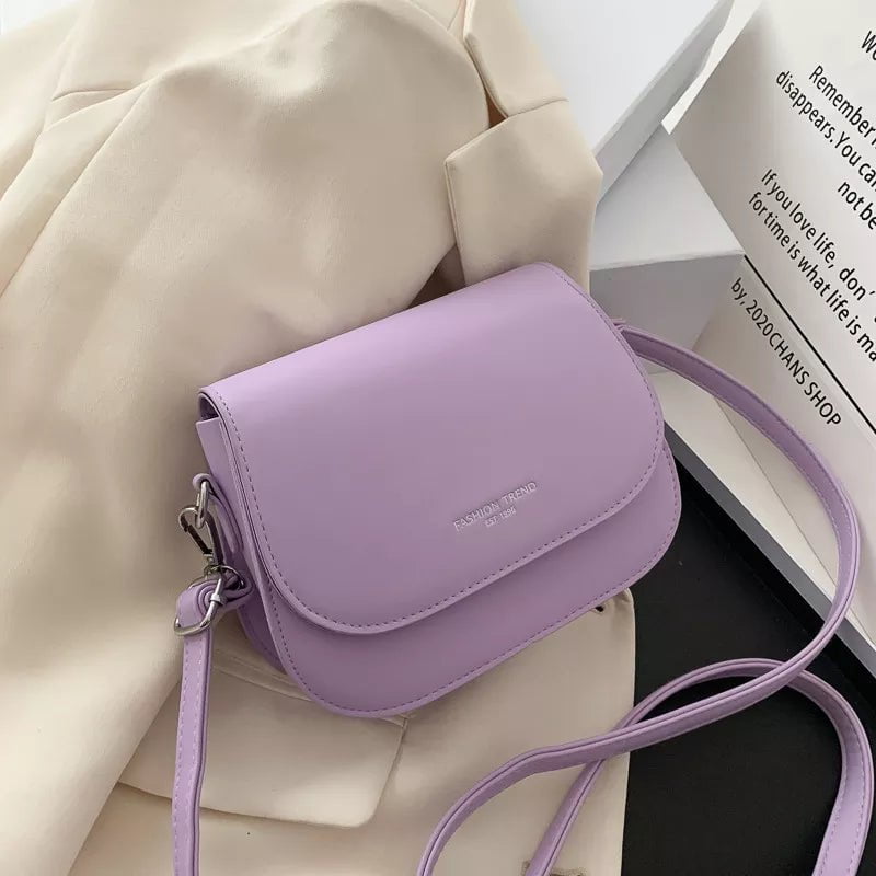 Storazone purple / AS DETAILPAGE Yogodlns Trendy Saddle Shoulder Bag Women PU Leather Crossbody Bag Simple Solid Color Flap Messenger Bag Designer Handbags Pouch