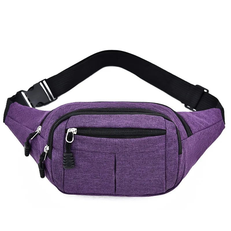 Storazone Purple B Men's Breast Package Waterproof Outdoor Sports Bag Canvas Pouch Korean-style Waist Bag Fanny Pouch Crossbody Male Banana Bag