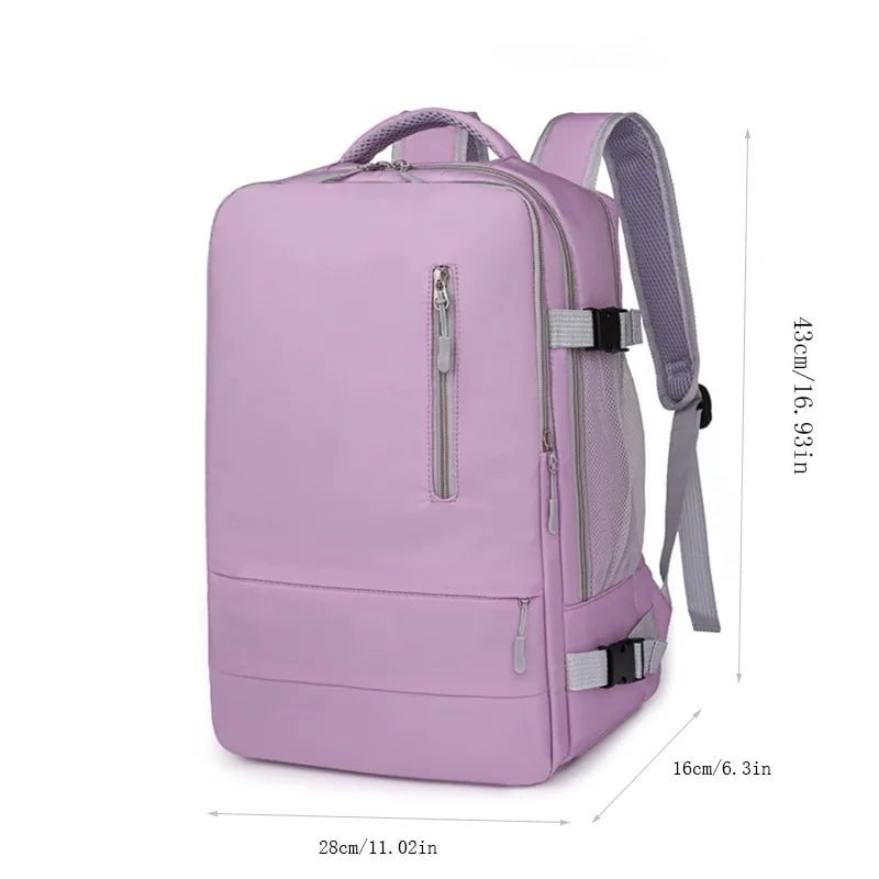 Storazone Purple B Travel Backpack Women Large Capacity Waterproof Anti-Theft Casual Daypack Bag with Luggage Strap & USB Charging Port Backpacks