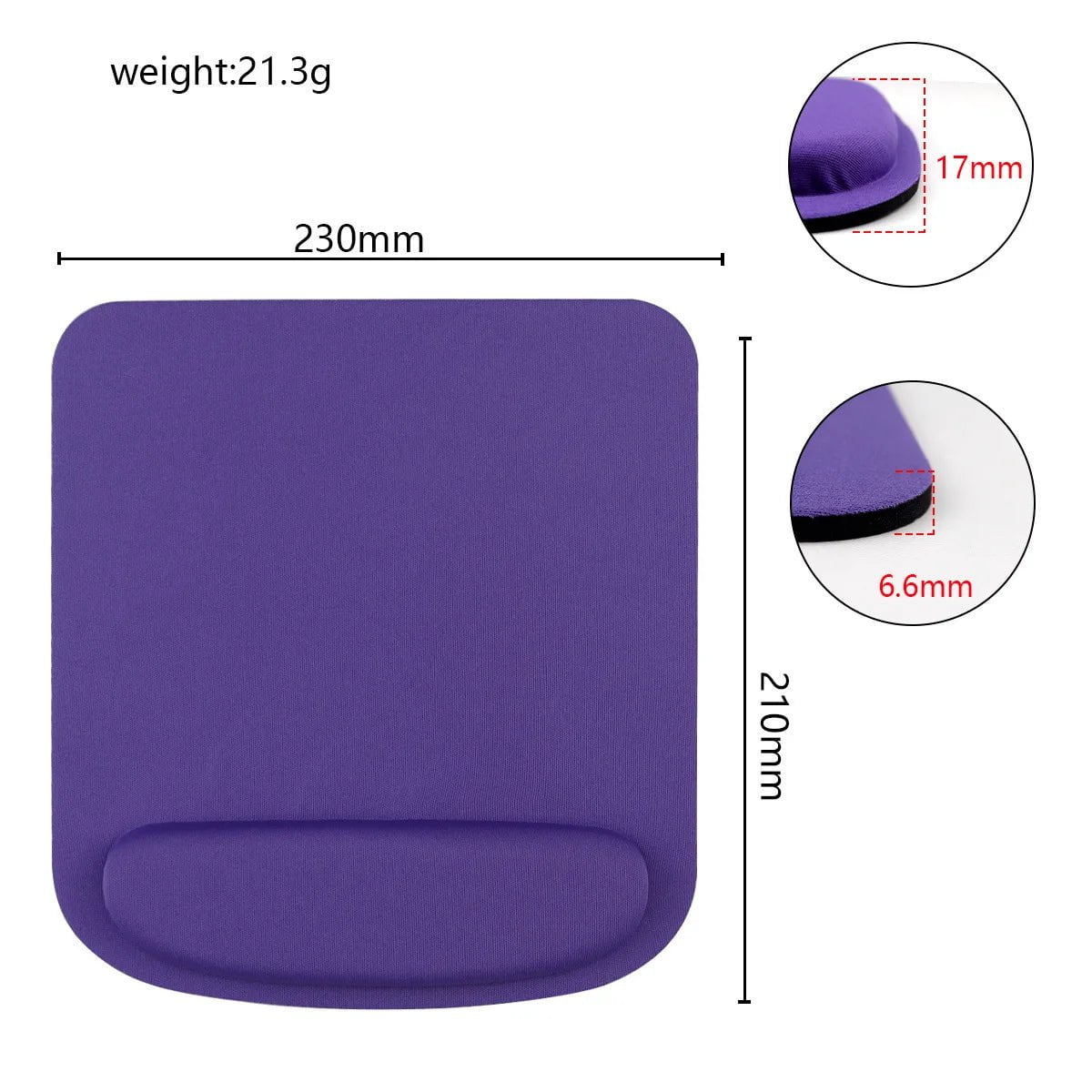 Storazone Purple Computer Game Mouse Pad Environmental Eva Ergonomic Mousepad Wrist Pad Solid Color Comfortable Mouse Mats For Office Accessories