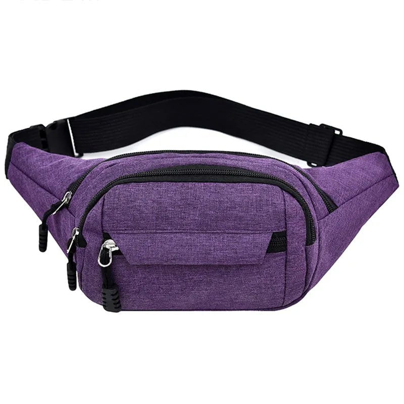 Storazone Purple Men's Breast Package Waterproof Outdoor Sports Bag Canvas Pouch Korean-style Waist Bag Fanny Pouch Crossbody Male Banana Bag