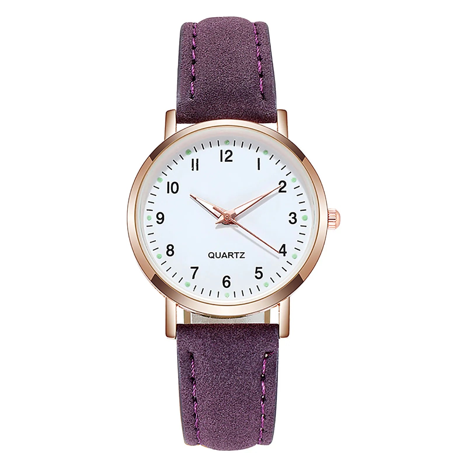 Storazone PURPLE NEW Watch Women Fashion Casual Leather Belt Watches Simple Ladies' Small Dial Quartz Clock Dress Wristwatches Reloj mujer