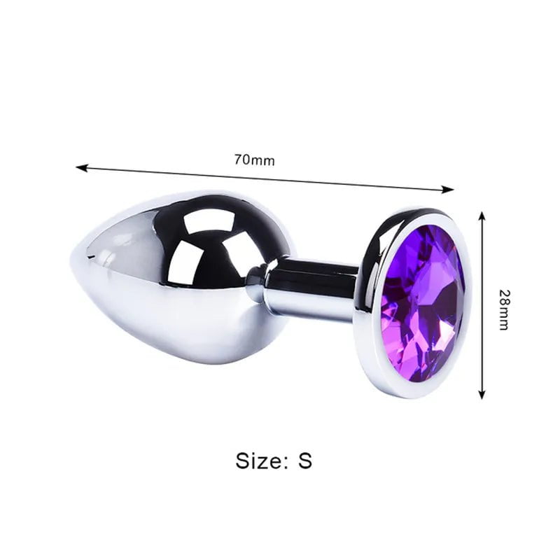 Storazone Purple / S - 28mm Sex Vibrator Metal Anal Toys For Women Adult Sex Products For S Men Butt Plug Stainles Steel Anal Plug Sex Toys Anal DildoToys
