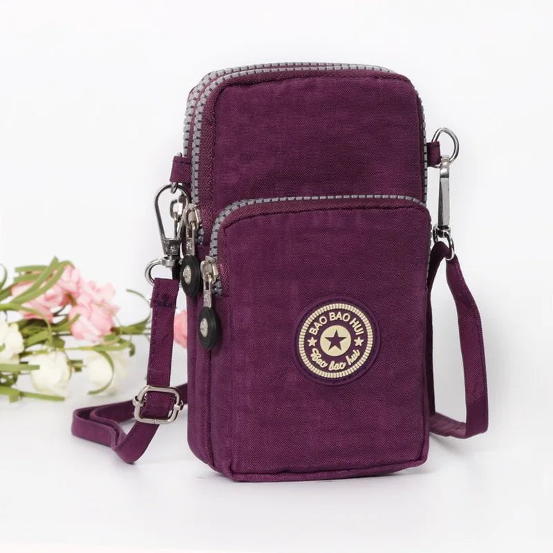 Storazone PURPLE Shoulder Bag Nylon Women Mobile Phone Bag Mini Female Messenger Purse Lady Wallet Small CrossBody Bag Women Handbag Сумка Женска