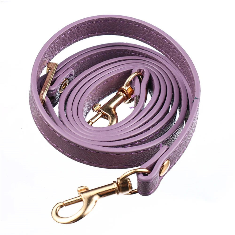 Storazone PURPLE / silver New 120cm Long PU Leather Shoulder Bag Strap Bag Handles DIY Replacement Purse Handle for Handbag Belts Strap Bag Accessories