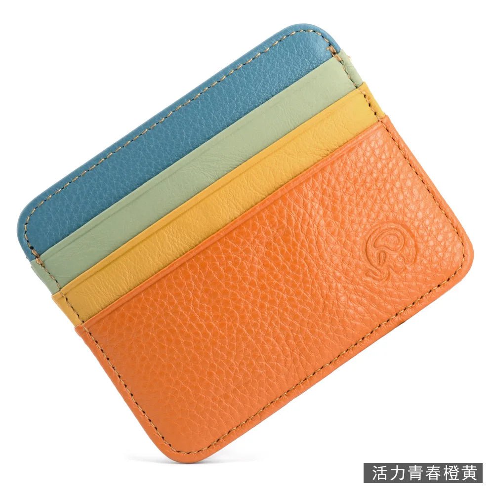 Storazone qcch Retro First Layer Genuine Leather Card Bag with 7 Card Slot Super Thin 100% Real Leather Bank Card Holder Coin Purse Sort Wallet