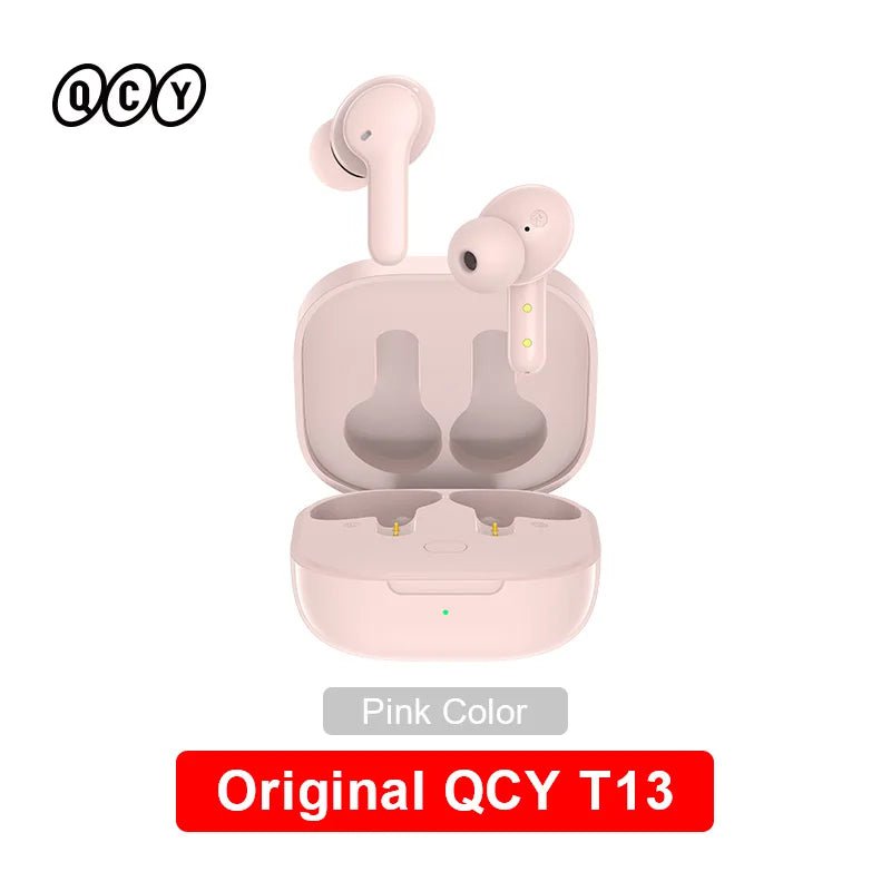 Storazone QCY T13 Pink / CHINA QCY T13 Wireless Smart Headphone BT5.1 TWS Earphone 4 Mic ENC HD Call Headset Touch Control Earbuds Long Standby 40H