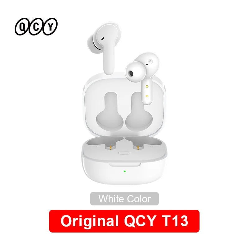 Storazone QCY T13 White / Poland QCY T13 Wireless Smart Headphone BT5.1 TWS Earphone 4 Mic ENC HD Call Headset Touch Control Earbuds Long Standby 40H