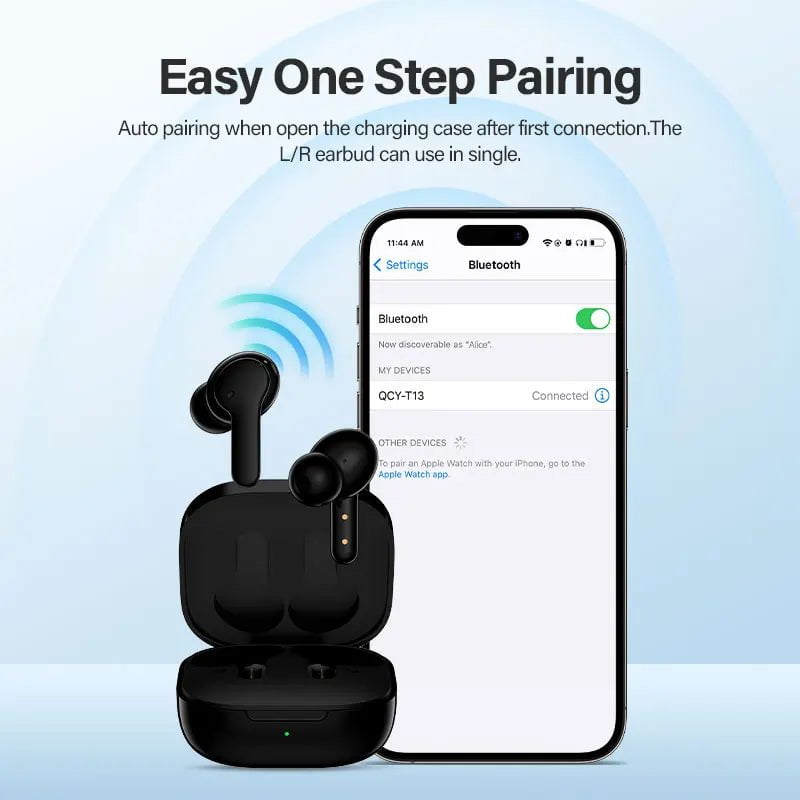 Storazone QCY T13 Wireless Smart Headphone BT5.1 TWS Earphone 4 Mic ENC HD Call Headset Touch Control Earbuds Long Standby 40H