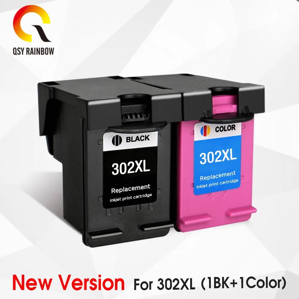 Storazone QSYRAINBOW remanufactured 302XL Replacement for HP 302 HP302 XL Ink Cartridge for Deskjet 1110 1111 1112 2130 2131 printer