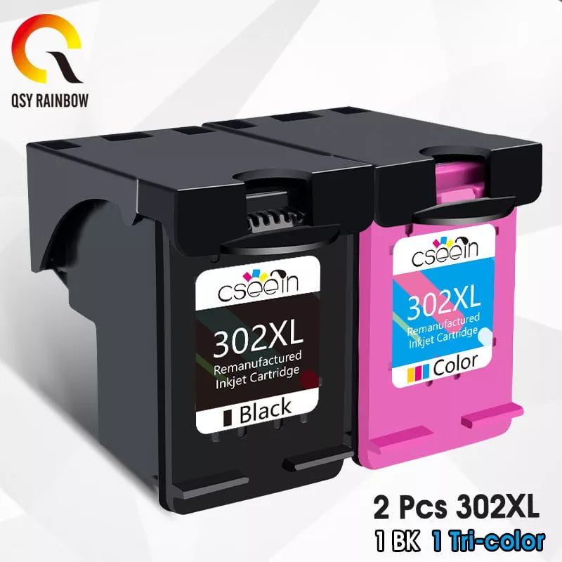 Storazone QSYRAINBOW remanufactured 302XL Replacement for HP 302 HP302 XL Ink Cartridge for Deskjet 1110 1111 1112 2130 2131 printer