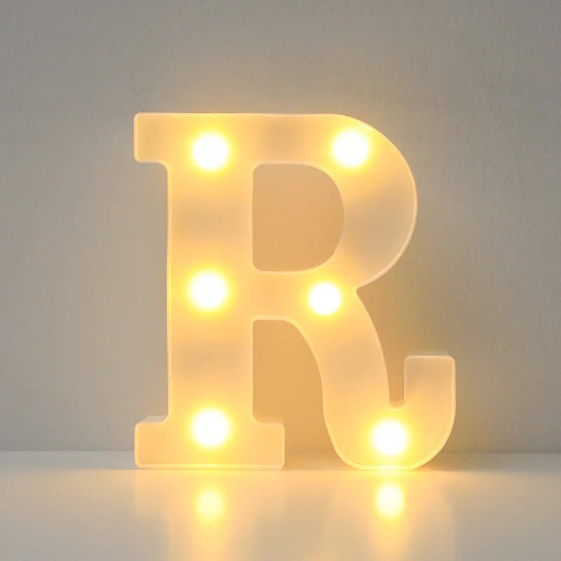 Storazone R / 16cm Alphabet LED Letter Lights Luminous Number Lamp Battery Night Light for Wedding Birthday Christmas Party  Home Decoration