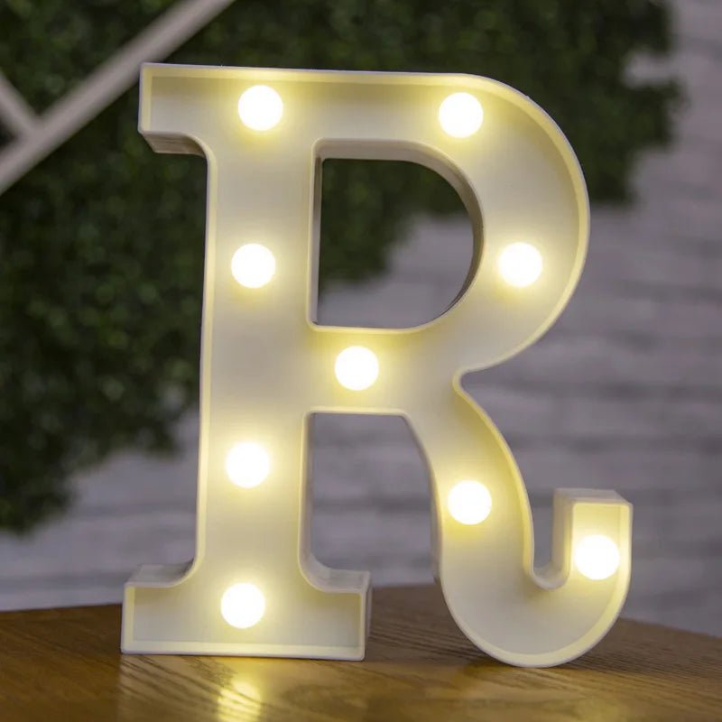 Storazone R / 22cm Luxury Alphabet Letter LED Lights Luminous Number Lamp  Battery Night Light for Home Wedding Birthday Christmas Party Decoration