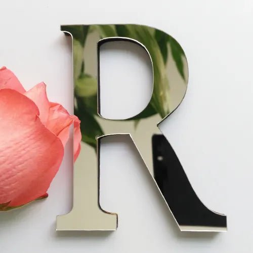 Storazone R English letters Acrylic Mirror 3D DIY wall stickers home Modern personality Home English Sticker Innovative letter customization