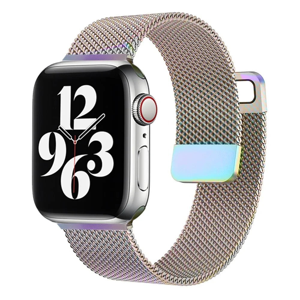 Storazone rainbow / 38mm 40mm 41mm / CHINA Strap For Apple watch Band 44mm 45mm 41mm 49mm 42mm 40mm 45mm Milanese Loop bracelet correa iwatch series 9 7 8 4 5 6 SE Ultra2