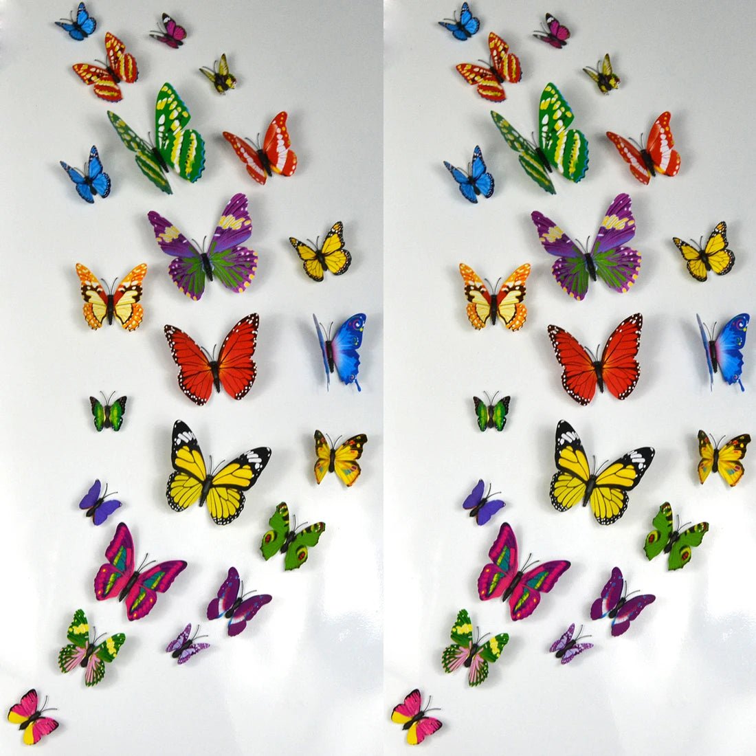 Storazone rainbow color 12Pcs 3D Butterfly Wall Stickers PVC Self Adhesive Wallpaper Colorful Butterfly Wall Sticker Living Room Window Decal Home Decor