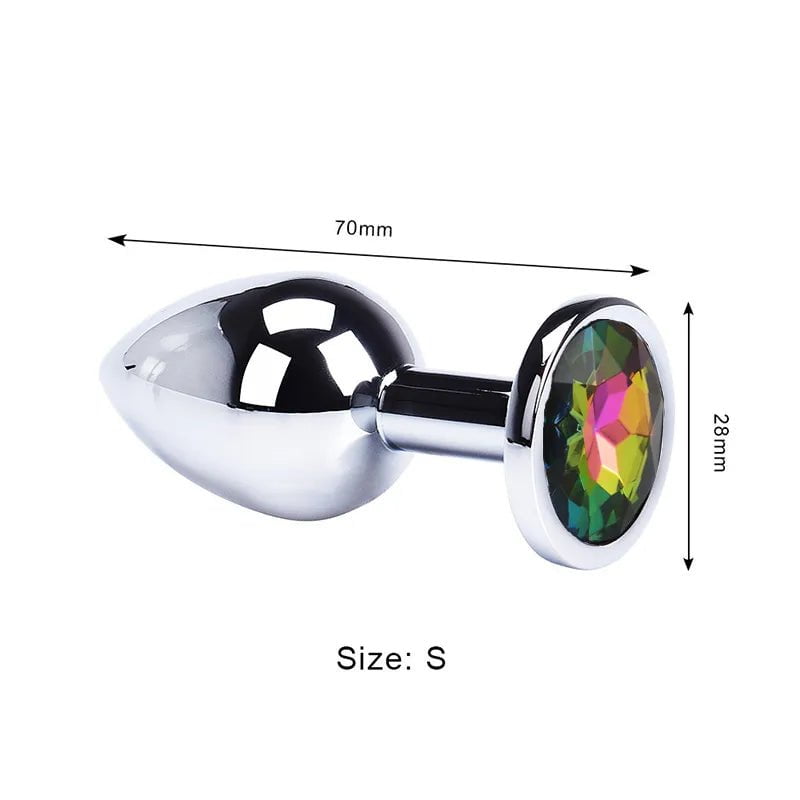 Storazone Rainbow / S - 28mm Sex Vibrator Metal Anal Toys For Women Adult Sex Products For S Men Butt Plug Stainles Steel Anal Plug Sex Toys Anal DildoToys