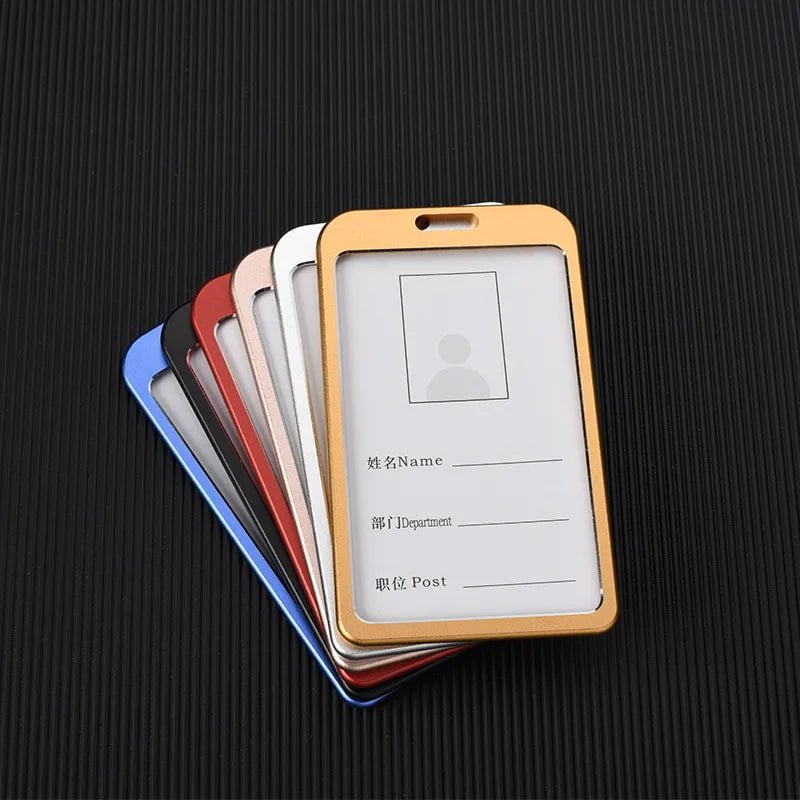 Storazone random color 1pcs 1 1Pcs Aluminum Alloy Work Name Card Holders Business Work Card ID Badge Lanyard Holder Men Women Metal ID Business Case