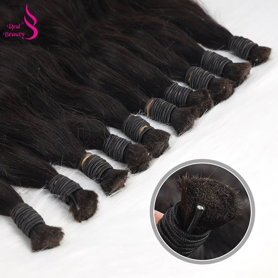 Storazone Real Beauty Remy Human Hair Brazilian Straight Bulk Hair For Braiding  Natural Color No Weft Crochet Braids