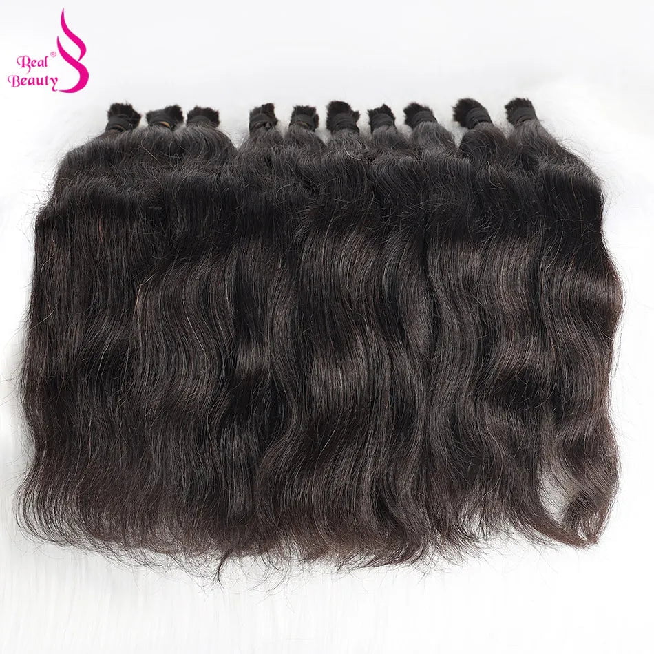 Storazone Real Beauty Remy Human Hair Brazilian Straight Bulk Hair For Braiding  Natural Color No Weft Crochet Braids