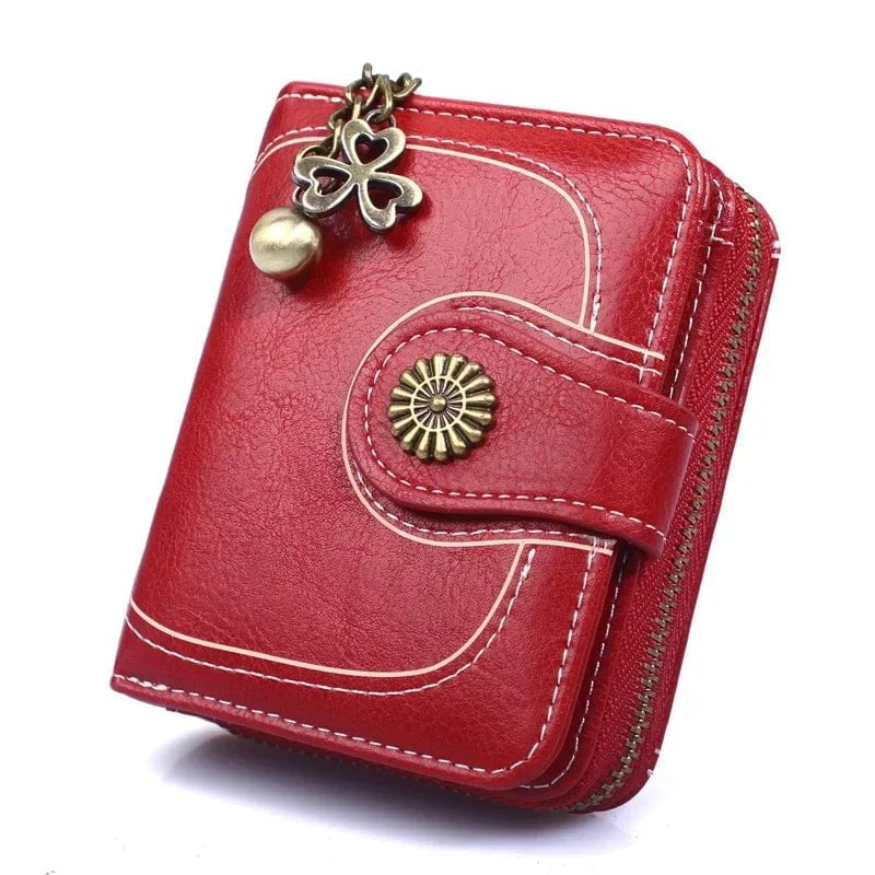 Storazone Red 1 Women Wallets and Purses PU Leather Money Bag Female Short Hasp Purse Small Coin Card Holders Blue Red Clutch New Women Wallet