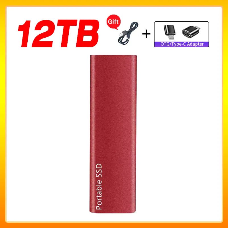 Storazone Red  12TB Original Portable External Hard Drive1TB 2TB Mobile Solid State Drive USB 3.1  External  hard disk ssd for Notebook Laptop Mac