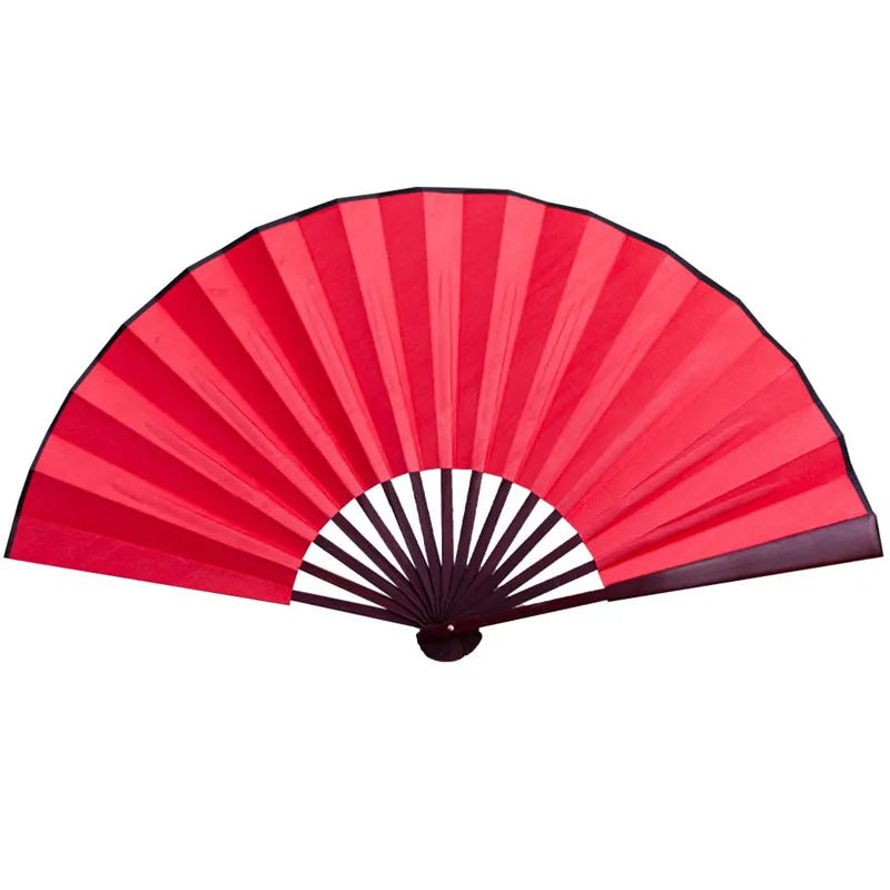 Storazone Red / 13 inches 10/13 Inch Folding Fan Hand Silk Cloth DIY Chinese Folding Fan Wooden Bamboo Antiquity Fold Fans DIY Calligraphy Painting Decor