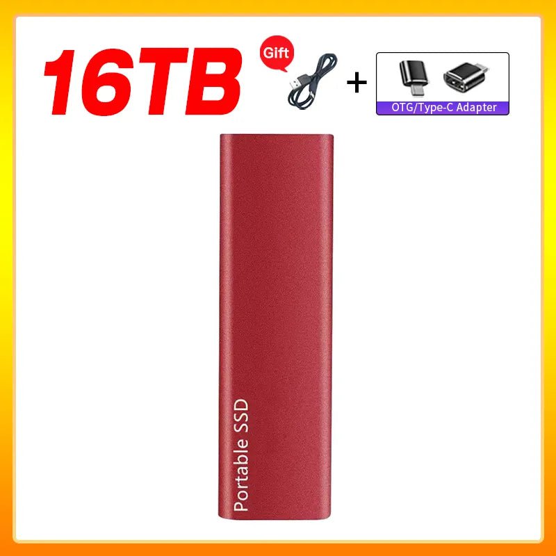 Storazone Red  16TB Original Portable External Hard Drive1TB 2TB Mobile Solid State Drive USB 3.1  External  hard disk ssd for Notebook Laptop Mac