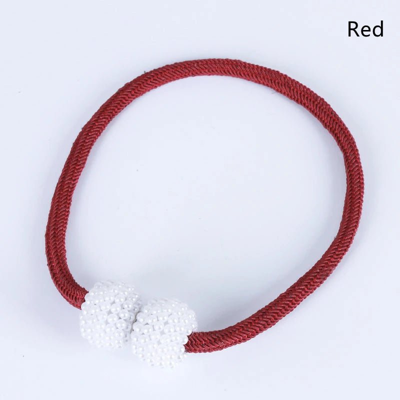 Storazone Red / 1PC 2PCS Pearl Magnetic Curtain Clip Curtain Holders Tie Back Buckle Clips Hanging Ball Buckle Tie Back Curtain Decor Accessories