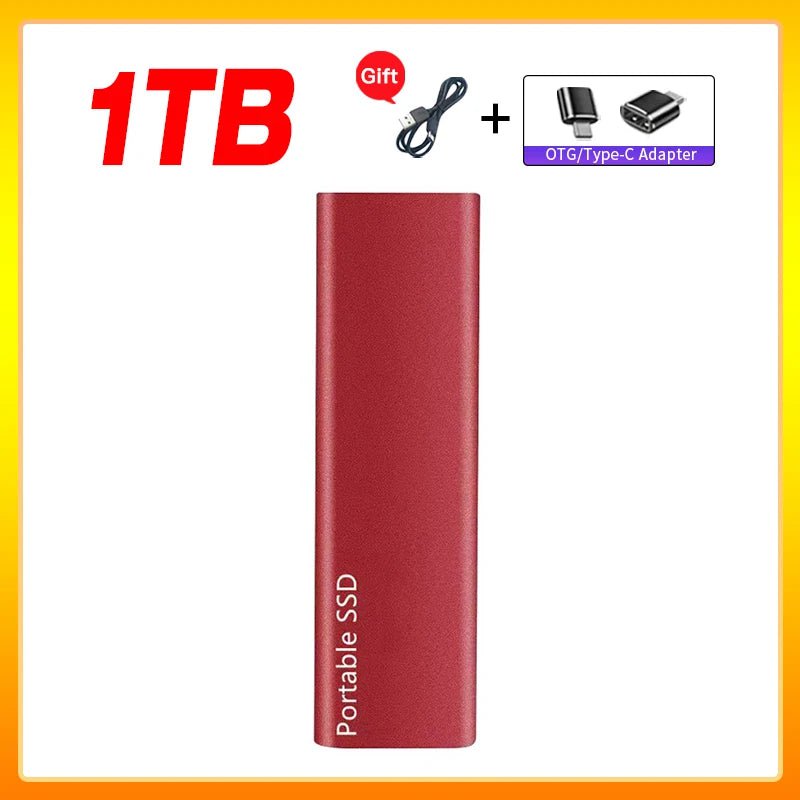 Storazone Red  1TB Original Portable External Hard Drive1TB 2TB Mobile Solid State Drive USB 3.1  External  hard disk ssd for Notebook Laptop Mac