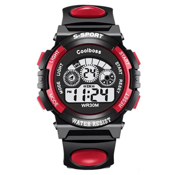 Storazone Red 2 Electronic Watch For Boys Girls Children Luminous Dial Military Sport Watches for Kids Waterproof Multi-function Digital Watch