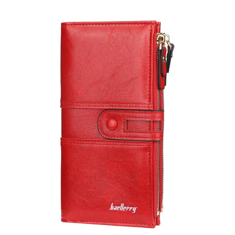 Storazone Red 2023 Women Wallets Fashion Long PU Leather Top Quality Card Holder Classic Female Purse  Zipper Brand Wallet For Women