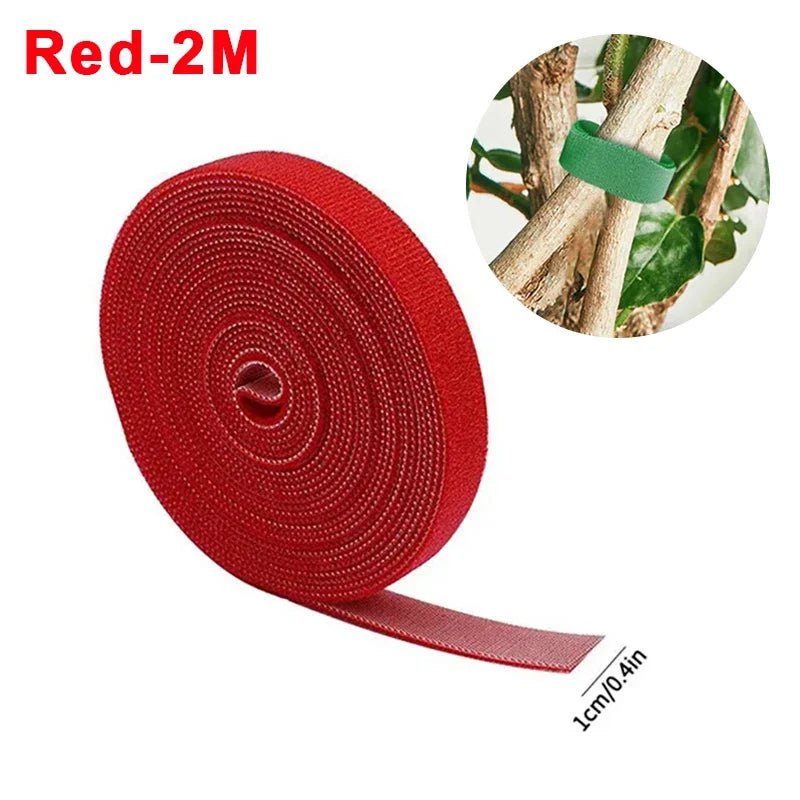 Storazone Red-2M / 5Rolls 5/1Rolls Nylon Plant Ties Resealable Cable Ties Self Adhesive Plant Fastener Tape For Support Grape Vines Tomato Garden Supplies