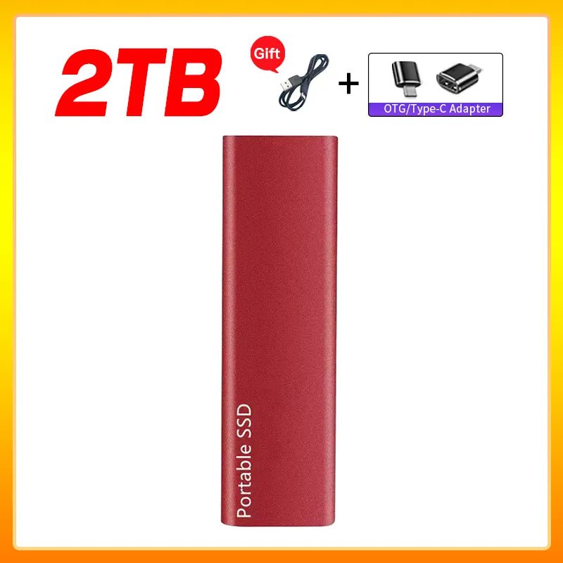 Storazone Red  2TB Original Portable External Hard Drive1TB 2TB Mobile Solid State Drive USB 3.1  External  hard disk ssd for Notebook Laptop Mac