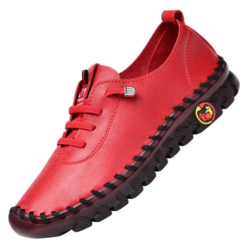 Storazone red / 35 Sneakers Women Shoes Loafers Lace Up Leather Flat New Spring 2024 Casual comfortable Mom Shoe Mujer Zapatos Chaussure Femme