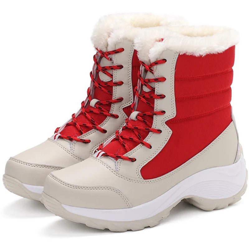 Storazone Red / 35 Women Boots Lightweight Ankle Boots Platform Shoes For Women Heels Winter Botas Mujer Keep Warm Snow Winter Shoes Female Botines