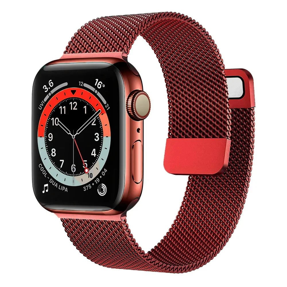 Storazone Red / 38mm 40mm 41mm / CHINA Strap For Apple watch Band 44mm 45mm 41mm 49mm 42mm 40mm 45mm Milanese Loop bracelet correa iwatch series 9 7 8 4 5 6 SE Ultra2