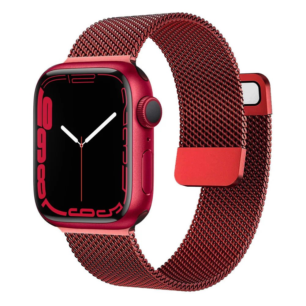 Storazone red / 38mm or 40mm 41mm Milanese Loop For Apple Watch Band 44mm 40mm 45mm 41mm 38mm 42mm 49mm 45 mm belt bracelet iWatch series 7 se 3 5 6 Ultra 8 Strap