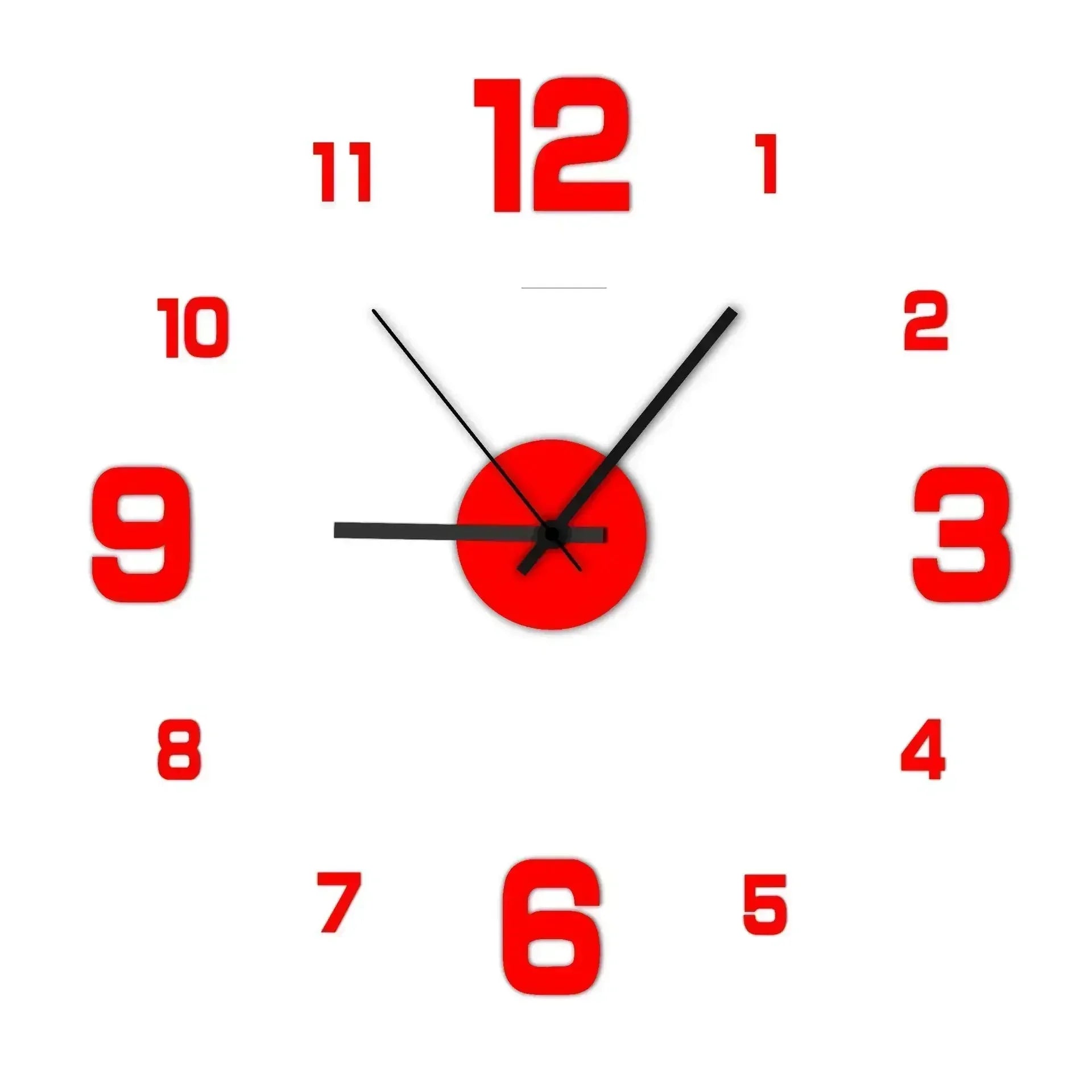 Storazone red (40cm) Digital Clock Wall Clock Living Room Large Garden Acrylic Mirror Sticker Decoration Decoration for Bedroom Decororation Clocks